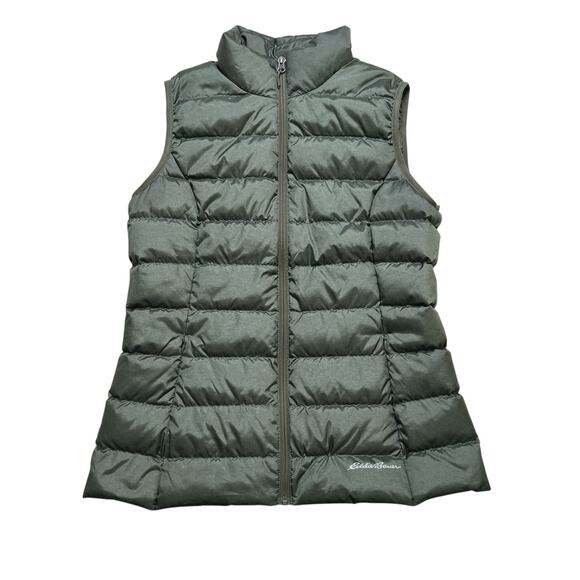 Eddie Bauer Women’s EB650 Down Puffer Vest Green Full Zip Size Medium outdoors - Picture 1 of 12